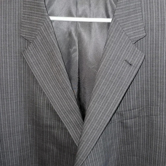 Burberry Gray Pinstripe Suit Jacket Size 54R - Picture 7 of 10